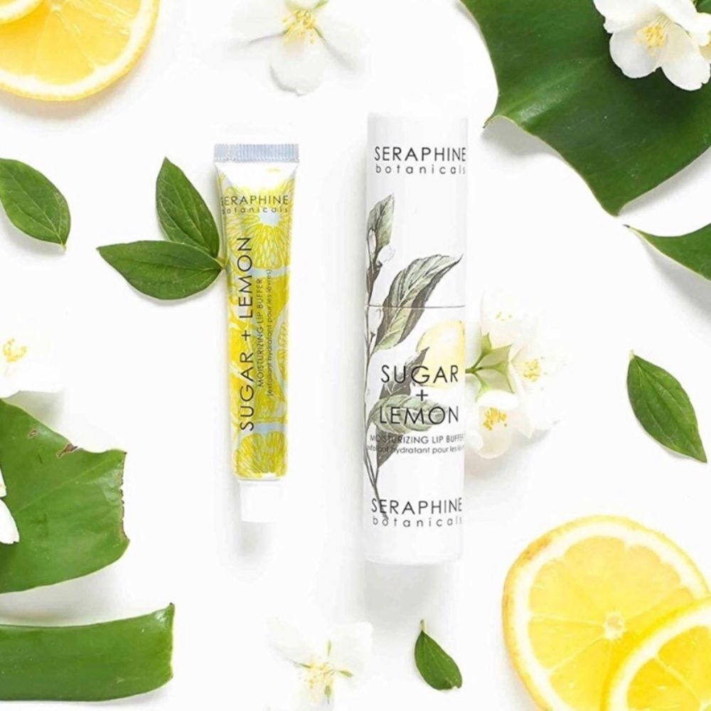 Seraphine Botanicals Sugar + Lemon Lip Buffer Exfoliating Scrub‎ Skincare NWT